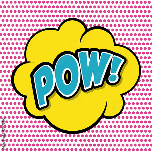 Retro message design, pop art style, vibrant colors