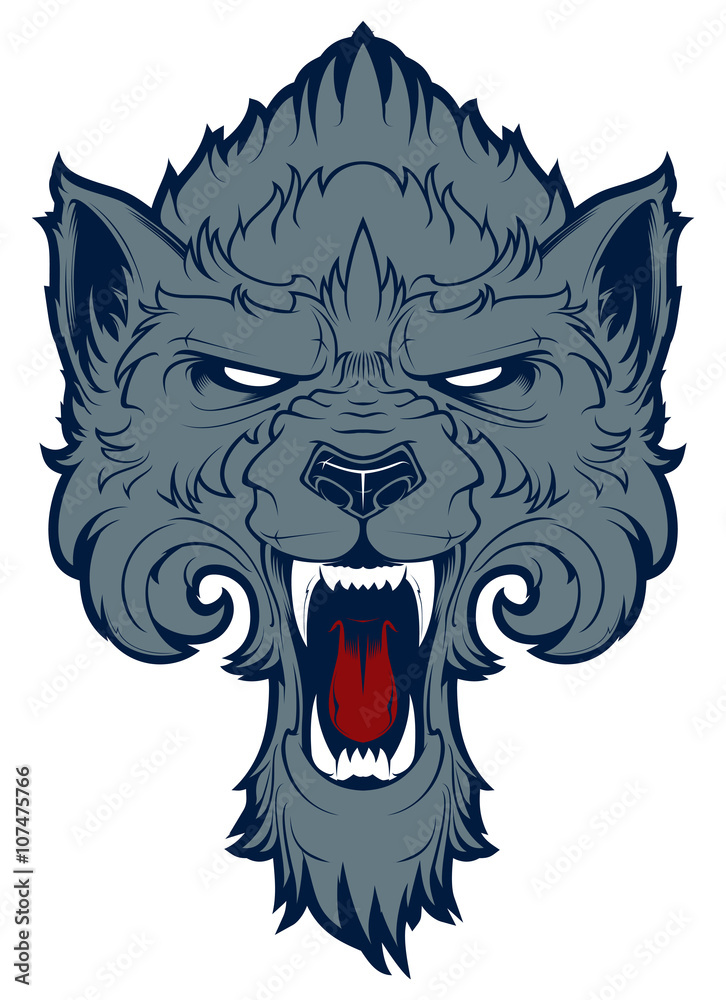 Obraz premium Roaring wolf