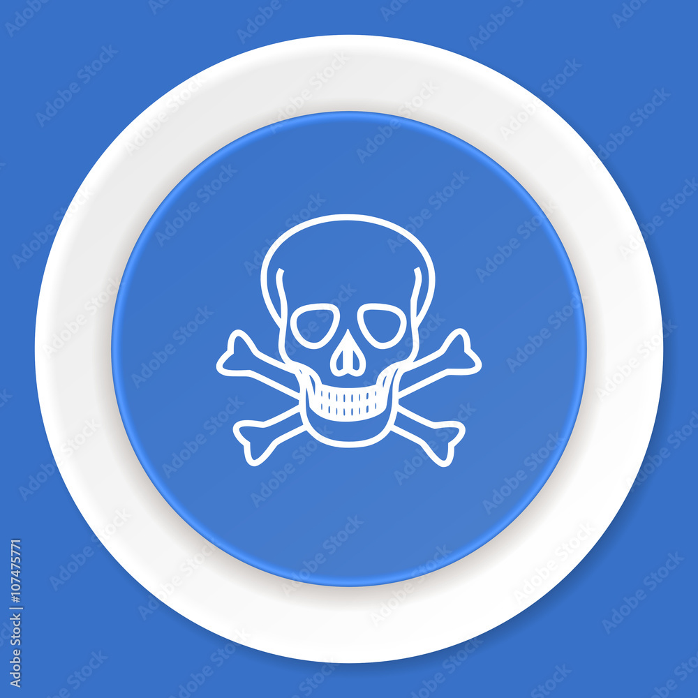 skull blue flat design modern web icon skull blue flat design modern web icon