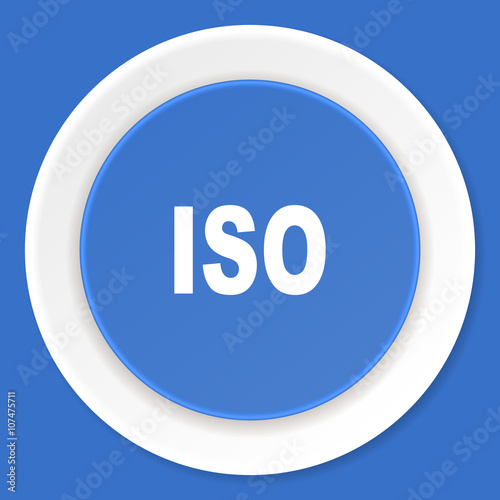 iso blue flat design modern web icon