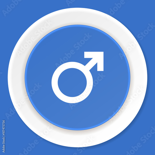 male blue flat design modern web icon