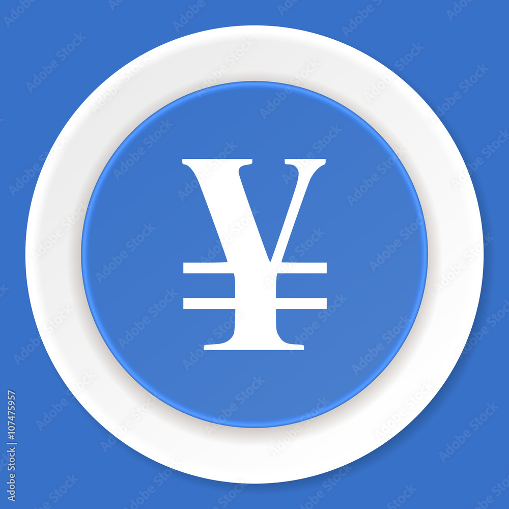 yen blue flat design modern web icon