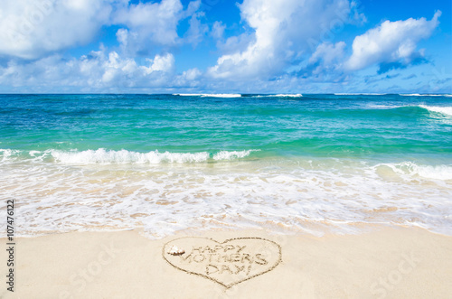 Mothers day on the beach background