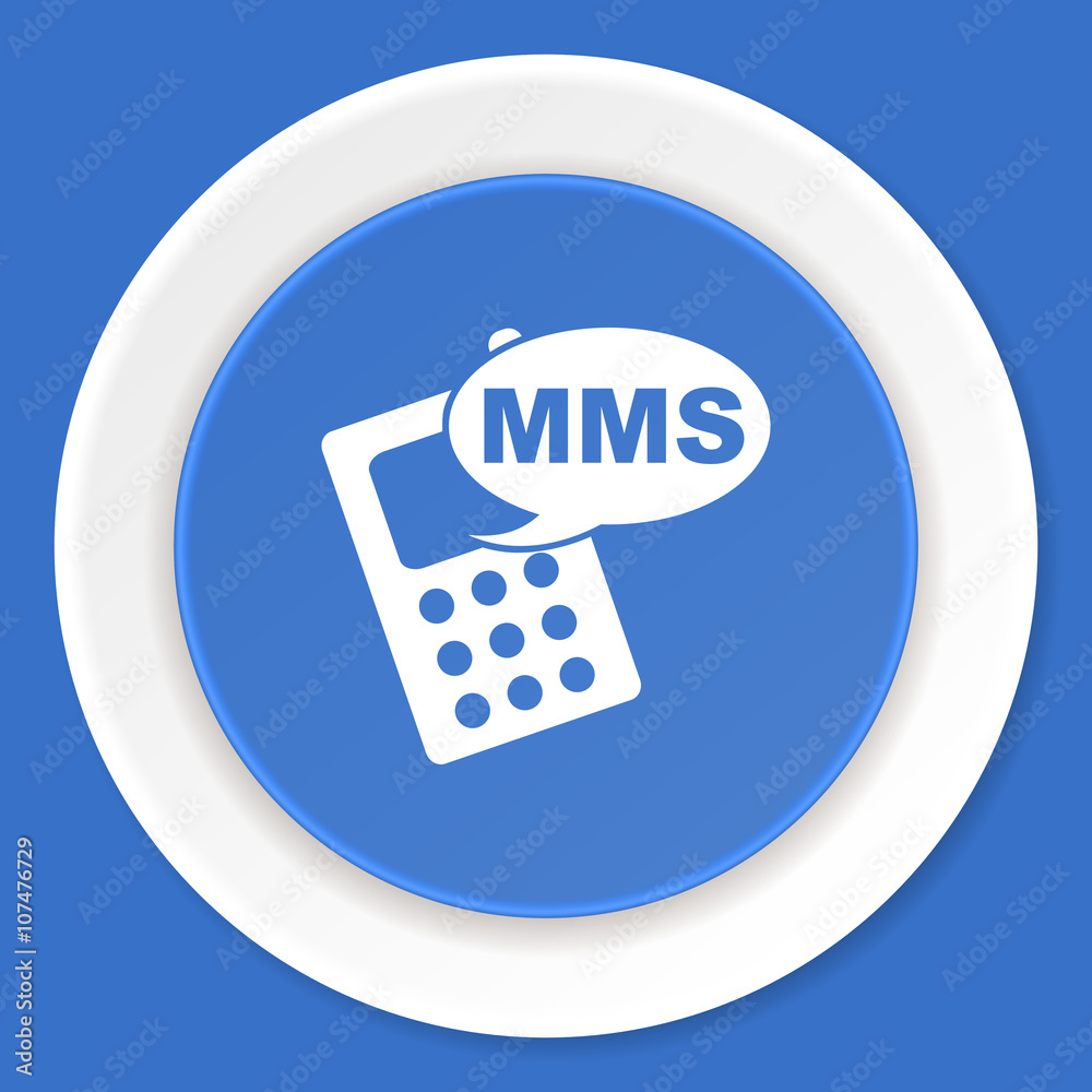 mms blue flat design modern web icon