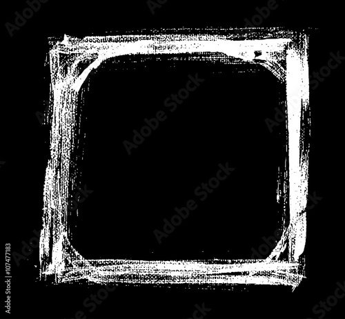 Vector hand drown old painted black and white frame. Vector illustration