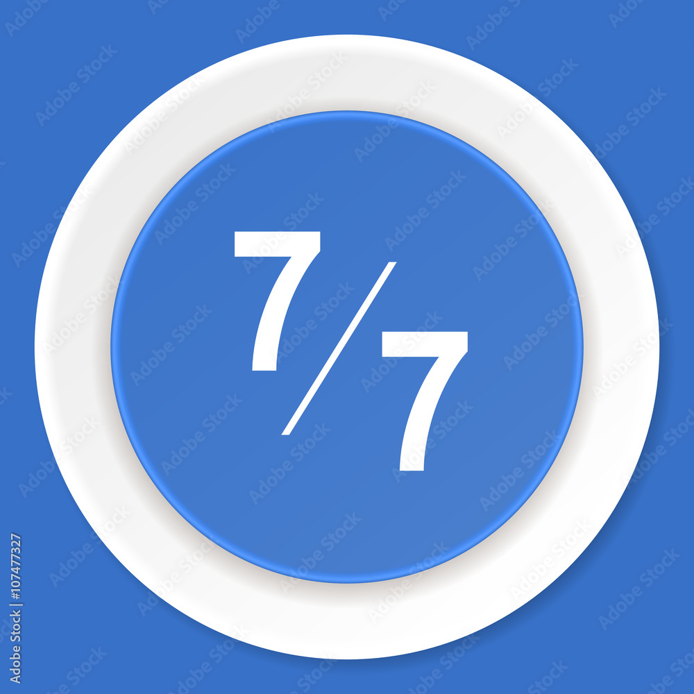 7 per 7 blue flat design modern web icon 7 per 7 blue flat design modern web icon