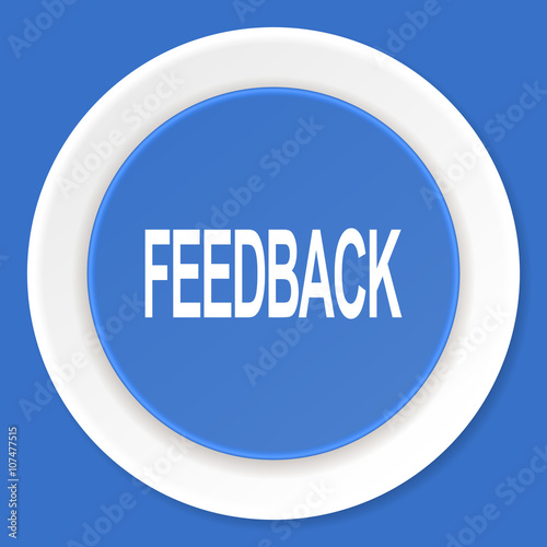 feedback blue flat design modern web icon