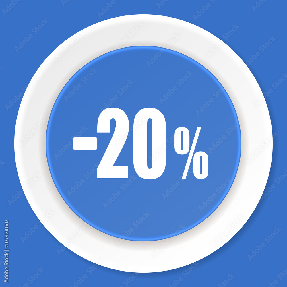 20 percent sale retail blue flat design modern web icon 20 percent sale retail blue flat design modern web icon