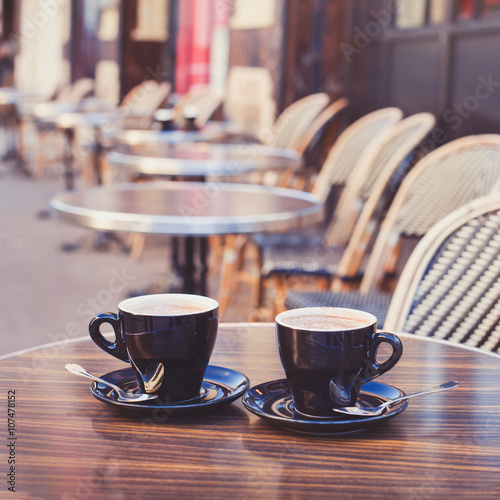 coffee in cozy street cafe in Europe