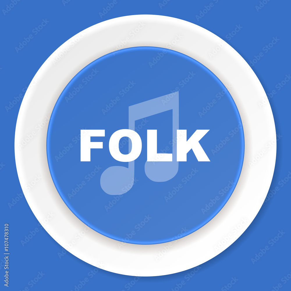 folk music blue flat design modern web icon folk music blue flat design modern web icon
