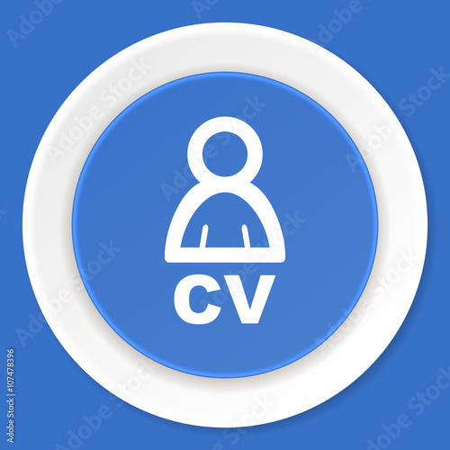 cv blue flat design modern web icon