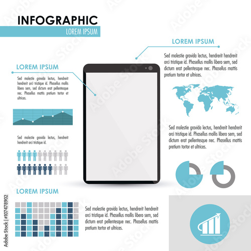 Infographic and smartphone design , vector illustration