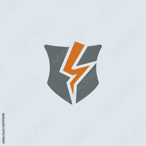 Free Download Gray-orange Broken Shield Round Icon - GFXLoad