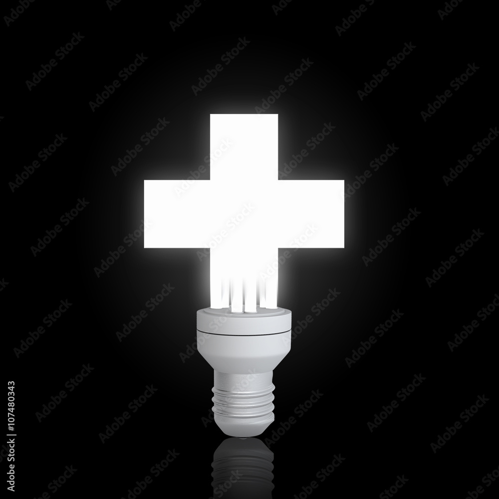 Obraz premium Glowing bulb in darkness