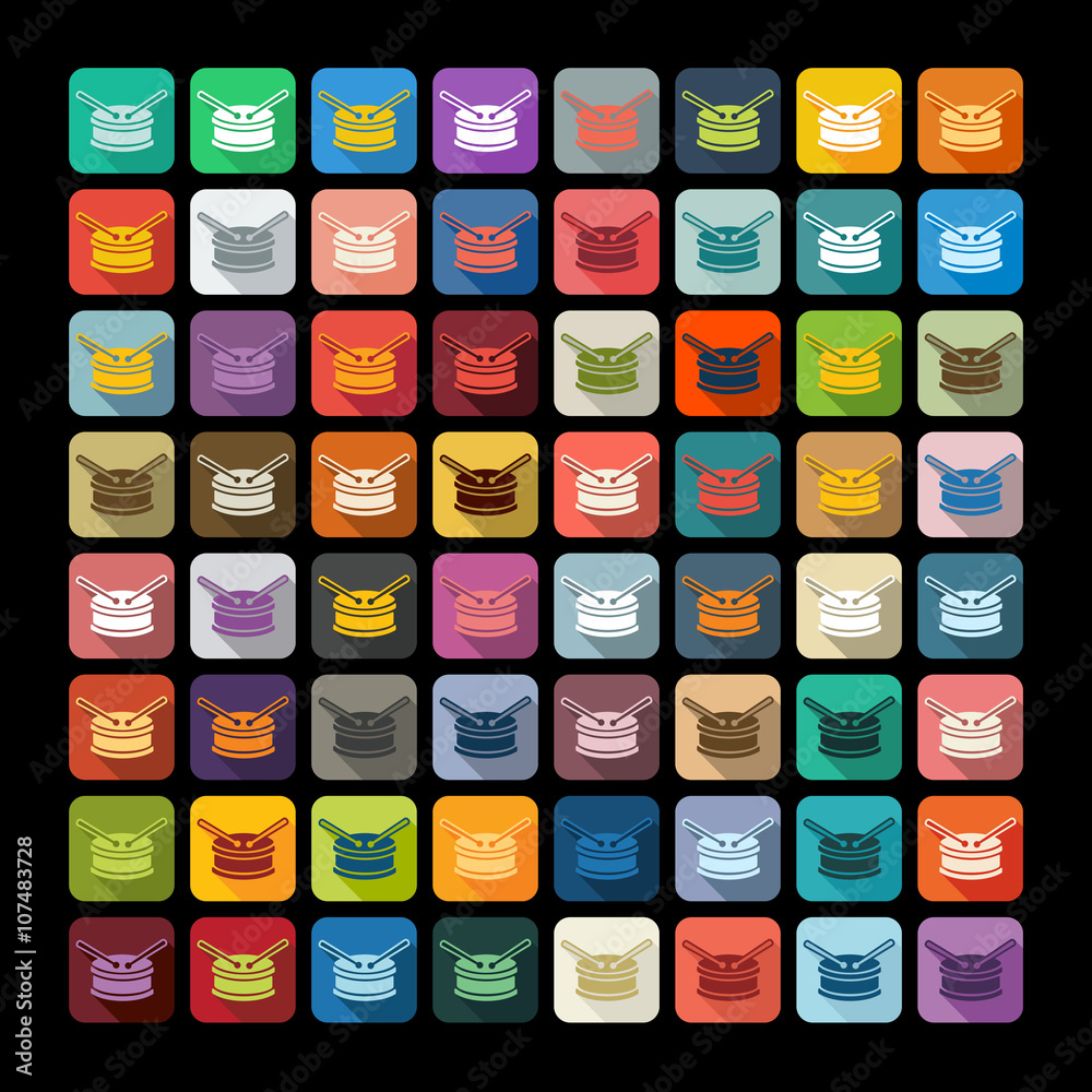 Flat design: drum Flat design: drum