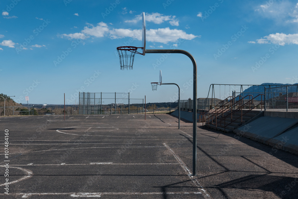 Empty Basketball Courts in Colorado Springs