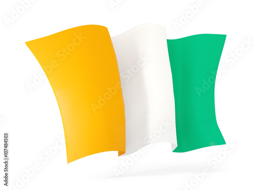 Waving flag of cote d Ivoire. 3D illustration photo