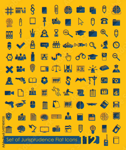 Set of jurisprudence icons