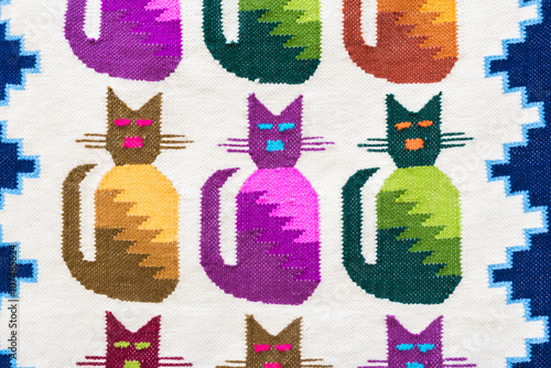 Close up peruvian fabric pattern