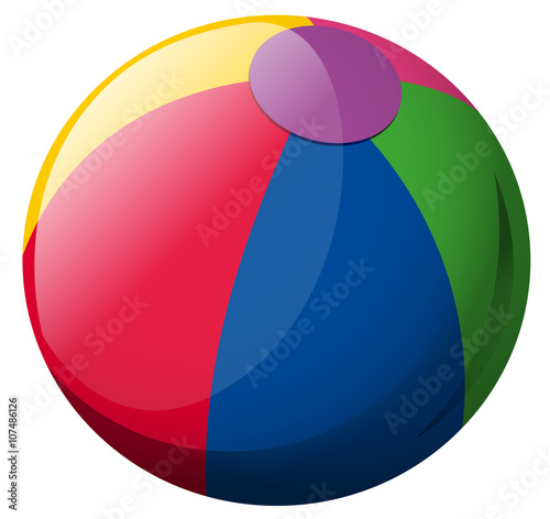 Beach ball on white background