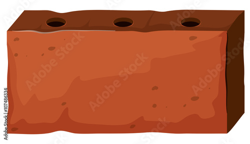 Brick with three holes