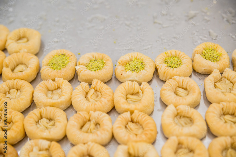 Oriental sweets with honey and nuts Oriental sweets with honey and nuts