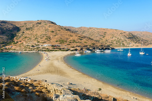 Fototapeta Naklejka Na Ścianę i Meble -  Kolona double sided beach at Kythnos