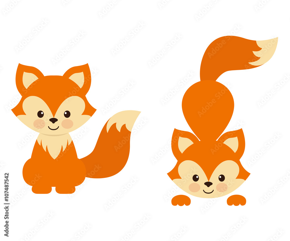 Fototapeta premium fox vector set