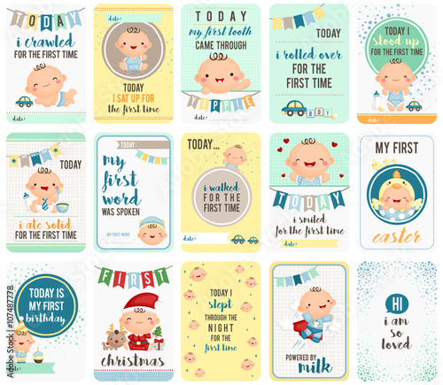 Baby Boy Stepping Stone Cards