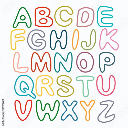 The English alphabet multi colors