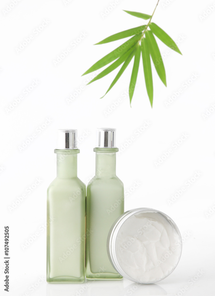 Cosmetic products on the white background Cosmetic products on the white background