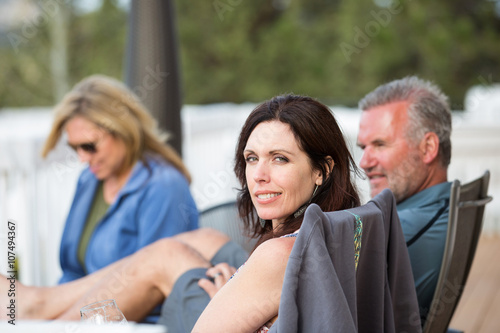 Group of attractive middle-aged friends outside
