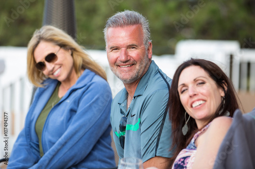 Group of attractive middle-aged friends outside