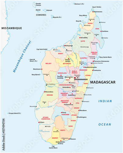 Madagascar administrative map