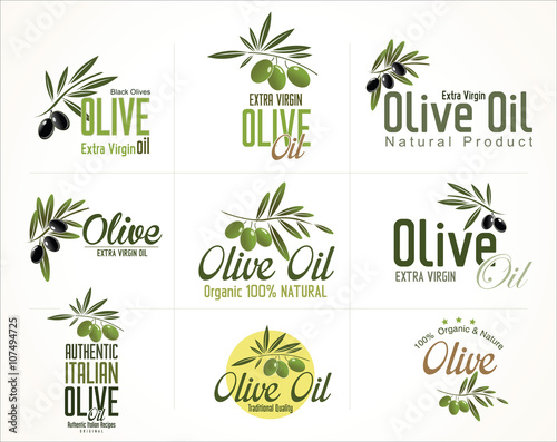 Olive retro labels collection
