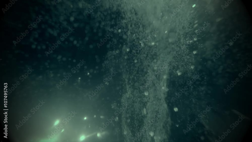 Thin Streams Bubbles Unhurried go up on Background Impenetrable Blackness Thin Streams Bubbles Unhurried go up on Background Impenetrable Blackness