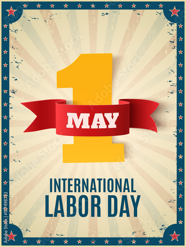 May 1st. Labor Day background template.