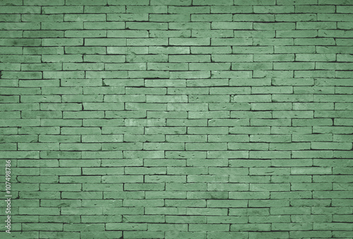 Vintage green tone Brick wall background