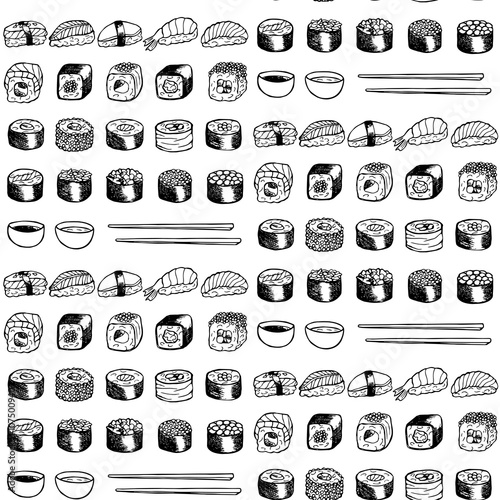 Sushi seamless pattern
