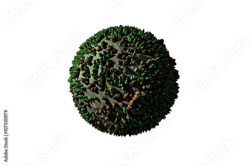 Fototapeta Naklejka Na Ścianę i Meble -  3d illustration of a low poly planet