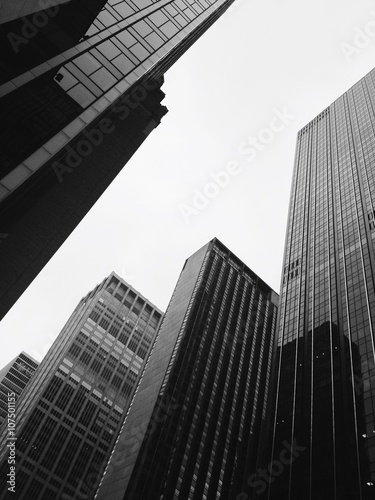 Classic New York skyscrapers city view