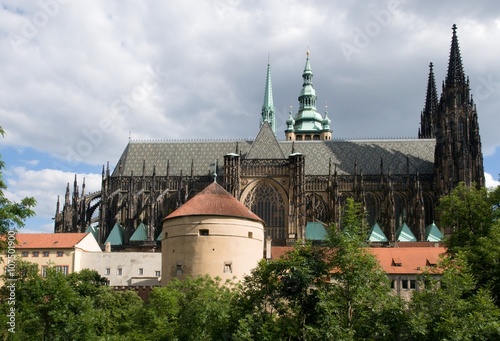 Prague castle from Royal garden, Prague, Czech republic