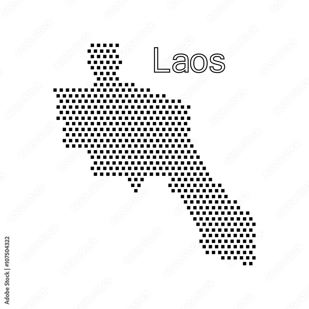 map of Laos,dot