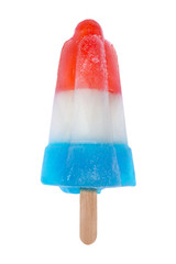 Red-white-and-blue popsicle isolated on white
