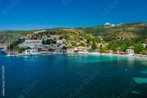 Traditional fishing village of Assos at Kefalonia island in Greece 