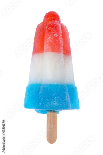 Red-white-and-blue popsicle isolated on white