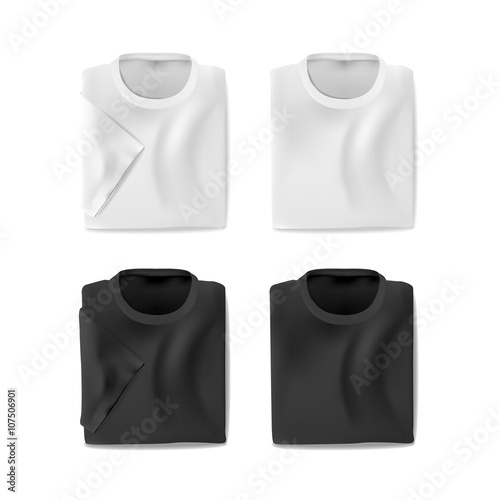 Folded  t-shirts set, vector eps10 illsutration on white background