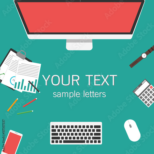 web banners and promotional materials in flat design, mock up te