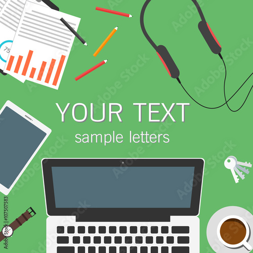 web banners and promotional materials in flat design, mock up te
