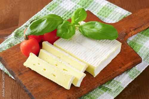 Soft cheese with thin white rind